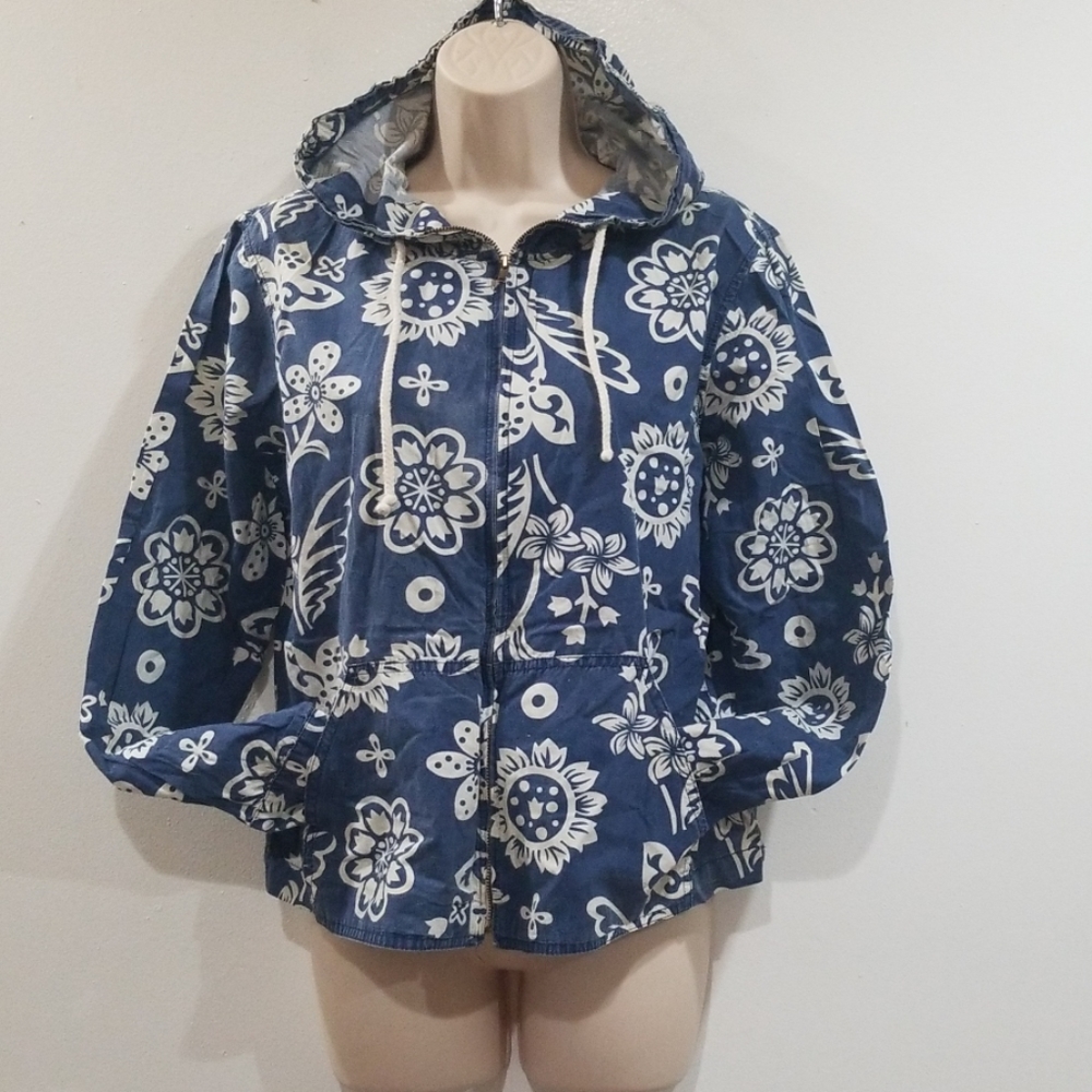 Roxy Quiksilver women's blue and white hoodie - Picture 4 of 8